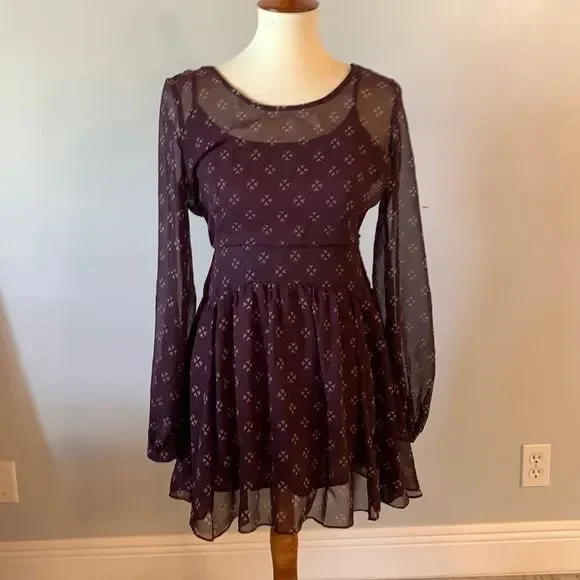 Free People | Dresses | Freepeoplepurple Sheer Dress Size Small | Poshmark Free People | Dresses | Freepeoplepurple Sheer Dress Size Small | Poshmark
